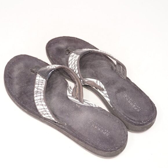 Sperry Topsider Zebra Stripe Sequined Flip Flops - Picture 4 of 8